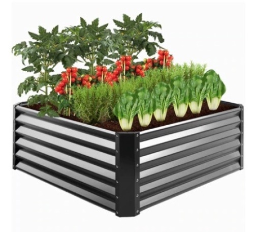 Outdoor Metal Raised Garden Bed, 4x4x1.5ft - Lot 495