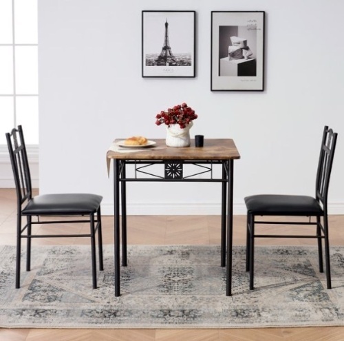  3-Piece Dining Table Set,Brown - Lot 148