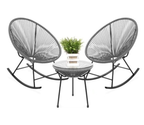 3-Piece Patio Bistro Set, Gray - Lot 793
