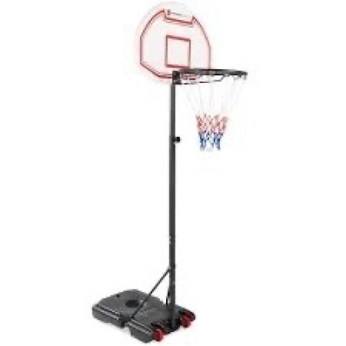 Kids Height-Adjustable Basketball Hoop, Portable Backboard System w/ Wheels - Lot 780