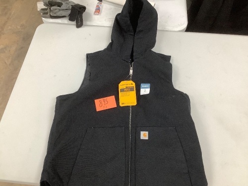 Carhartt Washed Duck Hooded Vest L - Lot 895