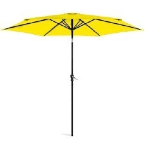 Outdoor Steel Market Patio Umbrella Decoration w/ Tilt, Crank Lift - 10ft - Lot 945