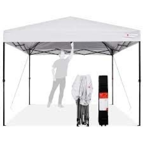 One-Person Setup Instant Pop Up Canopy w/ Wheeled Bag - 10x10ft - Lot 975