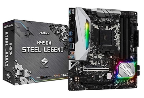 ASRock B450M STEEL LEGEND Motherboard, Appears New - Lot 74