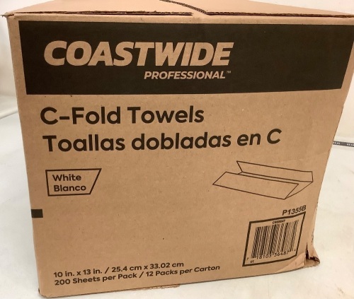 Coastwide C-Fold Towels, 12 Pack, 200 Per Pack, Appears New - Lot 658