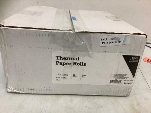 Box of 72 Rolls of Thermal Paper, New - Lot 657