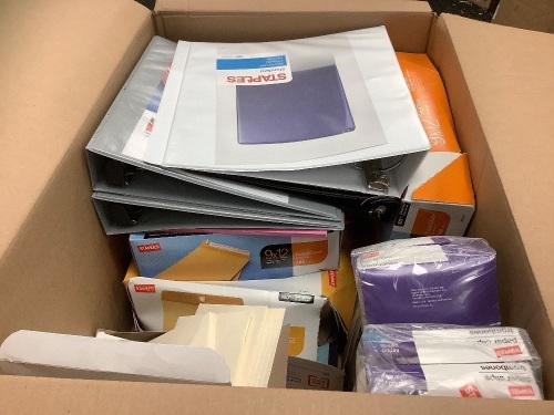 Box of Mixed Office Supplies, Appears New - Lot 874