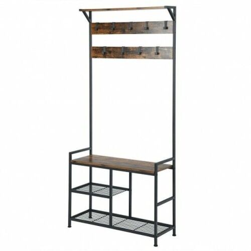 3-In-1 Industrial Coat Rack Stand with 9 Hooks  - Lot 438