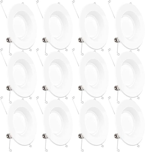 Sunco Lighting 12 Pack 5/6 Inch LED Can Lights Retrofit Recessed Lighting, Smooth Trim, 3000K Warm White, 13W=75W, 965 LM - Lot 747
