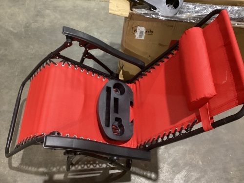 Set of 2 Adjustable Zero Gravity Patio Chair Recliners w/ Cup Holders  - Lot 804