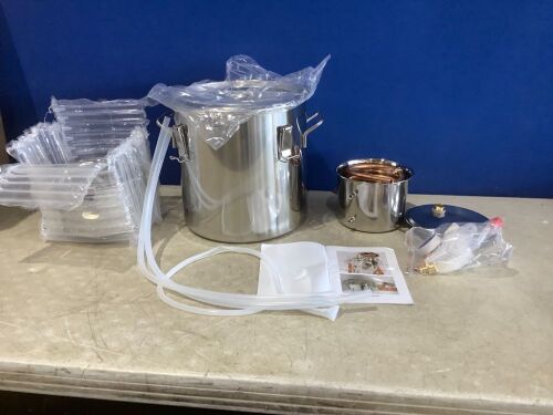 Stainless Steel Alcohol Distiller with Thumper Keg  - Lot 823