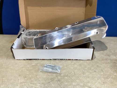 Demotor Performance Fabricated Aluminum Long Bolt Valve Covers Polished for Big Block Ford 429 460 - Lot 851