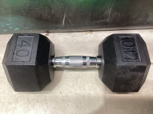 40lb Rubber Hex Dumbell - Lot 1012