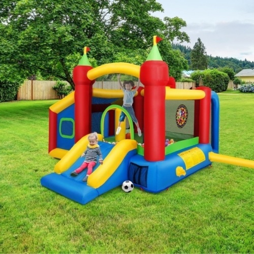 Inflatable Bounce House Kids Slide Jumping Castle without Blower, Unknown if Complete  - Lot 414
