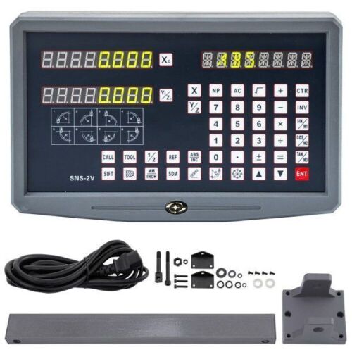 VEVOR Digital Readout Mill, 2 Axis 85-220V 10W, Precision Dro Display for Milling Lathe Machine Linear Encoder with LCD Screen TTL Square Wave Full Closed Keyboard, for Lathes, Linear Cutting Machines - Lot 795