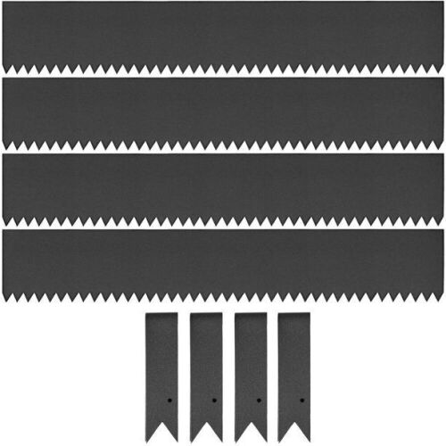VEVOR 8" x 40" Garden Steel Landscape Edging 4pcs Metal Garden Border Edging Steel Lawn Edging, Black - Lot 815