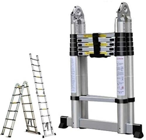 16.5FT Aluminum Telescoping Extension Ladder 330lbs Max Capacity - Lot 957