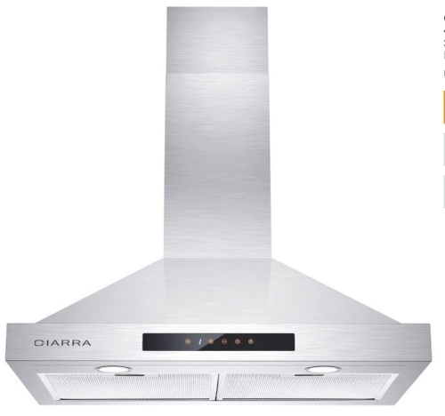 CIARRA Range Hood 30 inch 450 CFM Soft Touch Control Stainless Steel Vent Hood for Kitchen - Lot 109