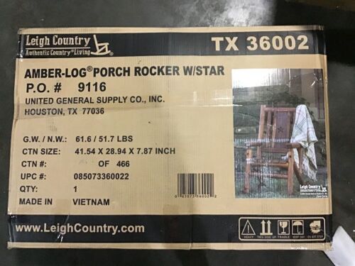 Leigh Country Amber-log Outdoor Rocker With Star  - Lot 436