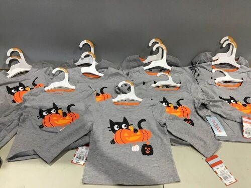 Case of (12) Cat & Jack Infant Long Sleeve Halloween Shirts, 12M - Lot 942