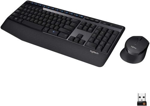 Logitech MK345 Wireless Combo Full-Sized Keyboard with Palm Rest and Comfortable Right-Handed Mouse, 2.4 GHz Wireless USB Receiver - Lot 1152