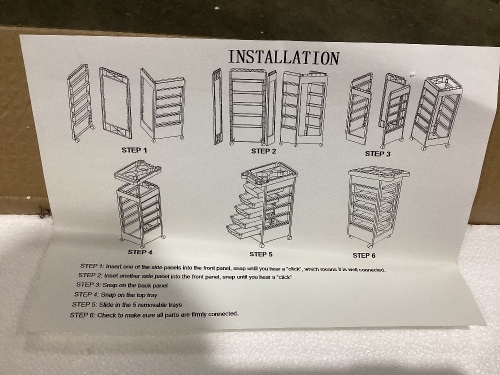 5- Tier Rolling Cart with Drawers - Lot 787