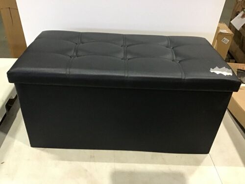 Black Storage Ottoman  - Lot 1183