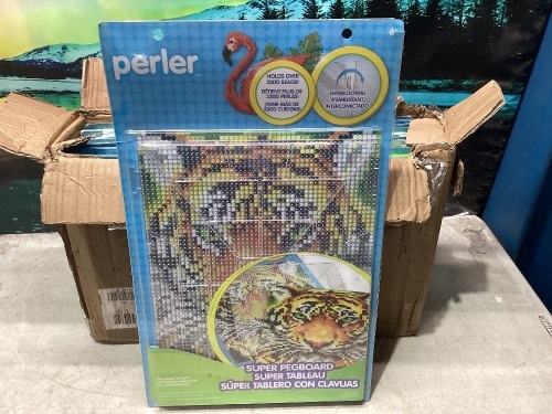 Lot of (12) Perler Beads Extra Large Clear Pegboard - Lot 737