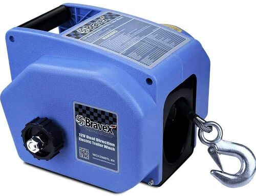 Bravex 12V Dual Direction Electric Trailer Winch  - Lot 29