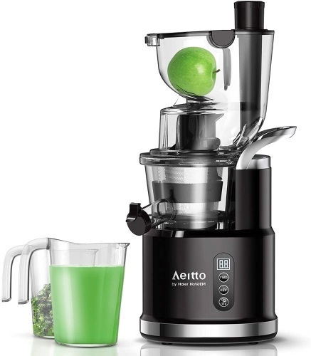 Aeitto Slow Juicer, Slow Masticating Juicer Machine with Big Wide 81mm Chute 900 ml Juice Cup - Lot 144