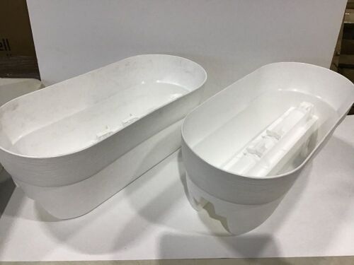 Lot of (2) Bloomers Railing Planter with Drainage Holes 24"  - Lot 1159