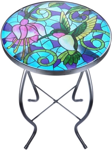 Mosaic Patio Side Table Outdoor Accent Table - Lot 495