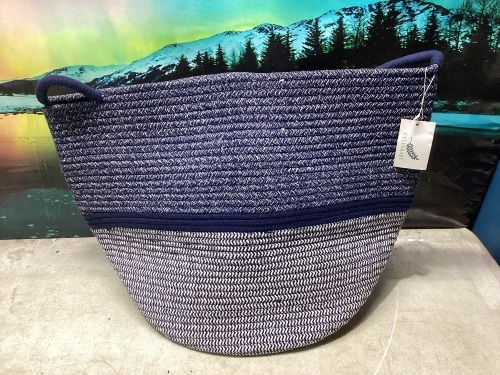 Celebraby Extra Large Cotton Rope Basket Woven Storage Baskets for Blanket - Lot 1057