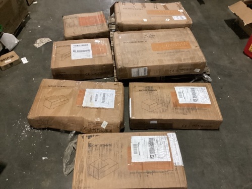 Lot of Assorted INSMA Homeproduct Folding Dining Tables and Night Stands - Lot 149
