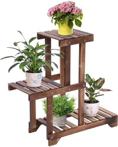 Cocoarm 3 Tier Carbonized Wooden Plant Stand - Lot 1199