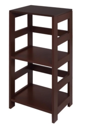 Zimtown Wooden Bookshelf Rack 3 Tier Bookcase Shelf Storage Organizer, Brown Color   - Lot 1126