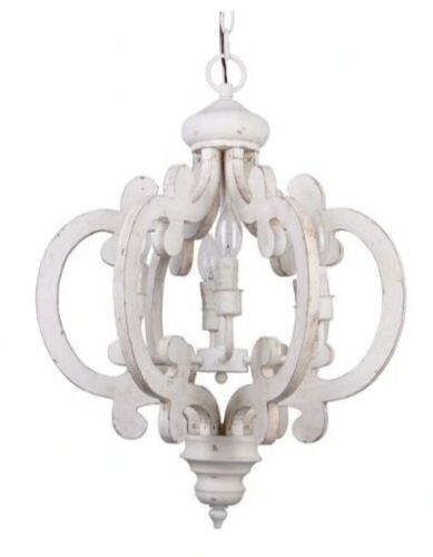 Parrot Uncle  6-Light Antique White Farmhouse Chandelier - Lot 290