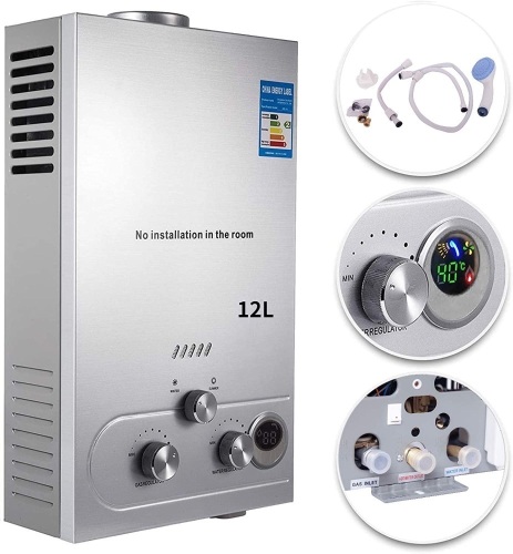 Marada 12L 3.2GPM Natural Gas Tankless Water Heater Adjustable / Portable - Lot 94