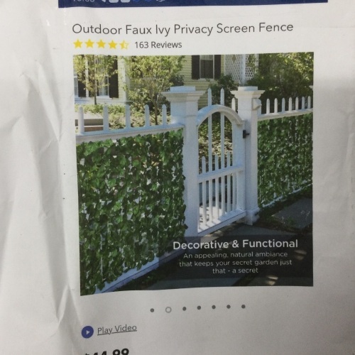 Outdoor Faux Ivy Privacy Screen Fence,New - Lot 46
