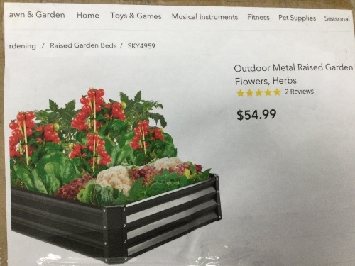 Outdoor Metal Raised Garden Bed for Vegetables, Flowers, Herbs,new - Lot 124