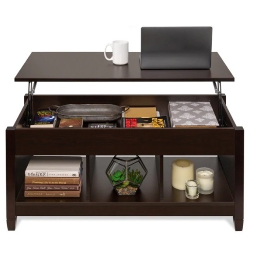 Multifunctional Lift Top Coffee Table w/ Hidden Storage, 3 Cubbies,New - Lot 219