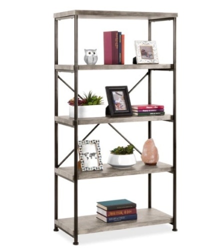 5-Tier Industrial Bookshelf w/ Metal Frame, Wood Shelves,NEW - Lot 14