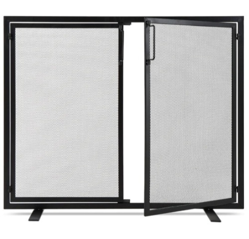 2-Door Wrought Iron Fireplace Screen w/ Magnetic Doors - 38.5x41in,NEW - Lot 38