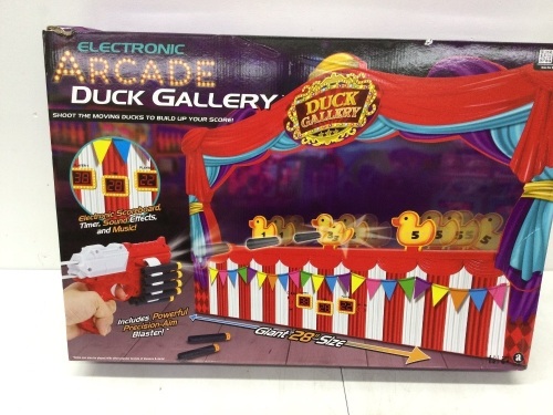 Electronic Arcade Duck Shooting Gallery Carnival Circus Game Foam Darts Giant 28,NEW - Lot 98