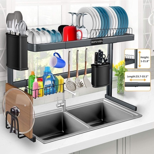 Stainless Steel Adjustable Over the Sink Dish Drying Rack - Appears New  - Lot 127