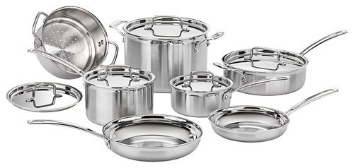 Cuisinart MultiClad Pro 12-Piece Cookware Set, Stainless Steel - Appears New   - Lot 130