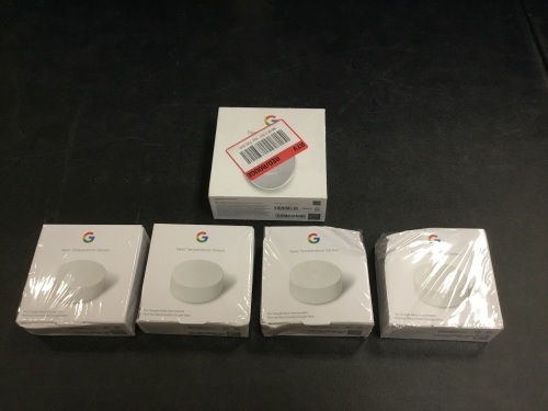 Google Nest Smart Programmable Wifi Thermostat and 4 (New) Google Nest Temperature Sensors - Thermostat is E-Comm Return - Lot 144
