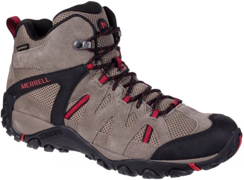 Merrell Deverta 2 Mid Waterproof Hiking Boots for Men - Boulder/Fiery Red - 11M, Appears New - Lot 195
