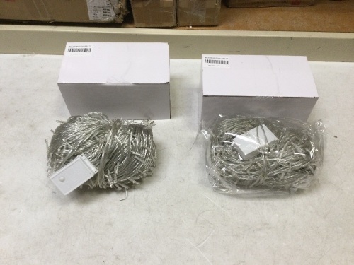 Lot of (2) 500 LED IP44 Warm White Fairy String Light Sets with 8 Functions. Appear to be 100 ft. - Lot 251