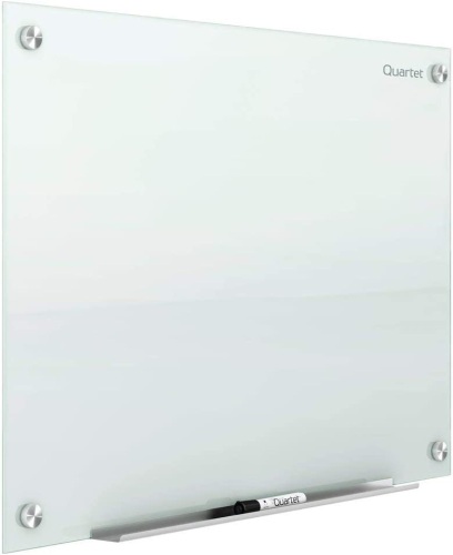 Quartet Glass Magnetic Dry Erase White Board, 4' x 3', Frameless Infinity Wall Hanging Mount - Appears New  - Lot 266